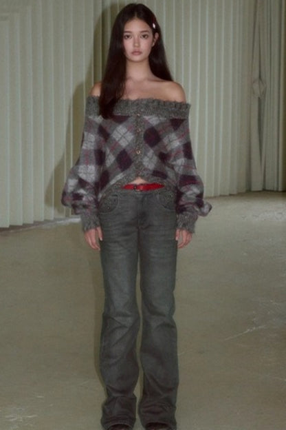 Spicy Loose Plaid Sweater