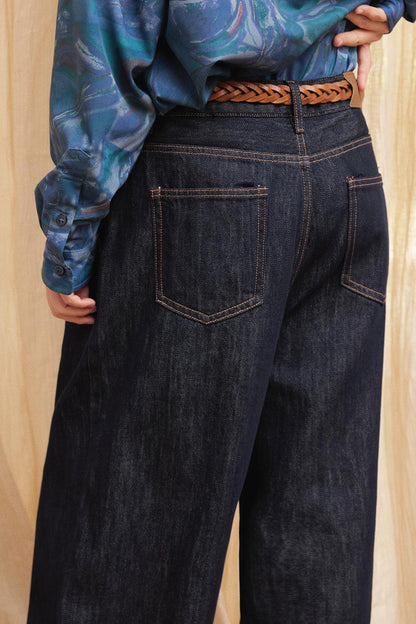 Lazy Breeze Wide-leg Denim Trousers