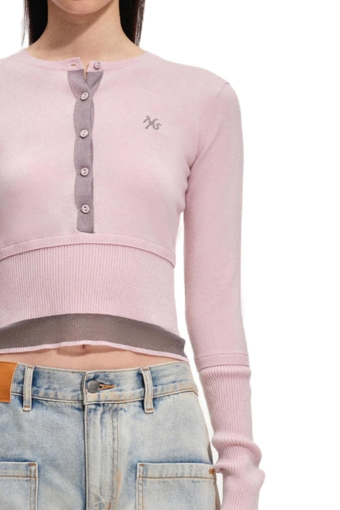 Sheep Wool Contrasting Knit Sweater