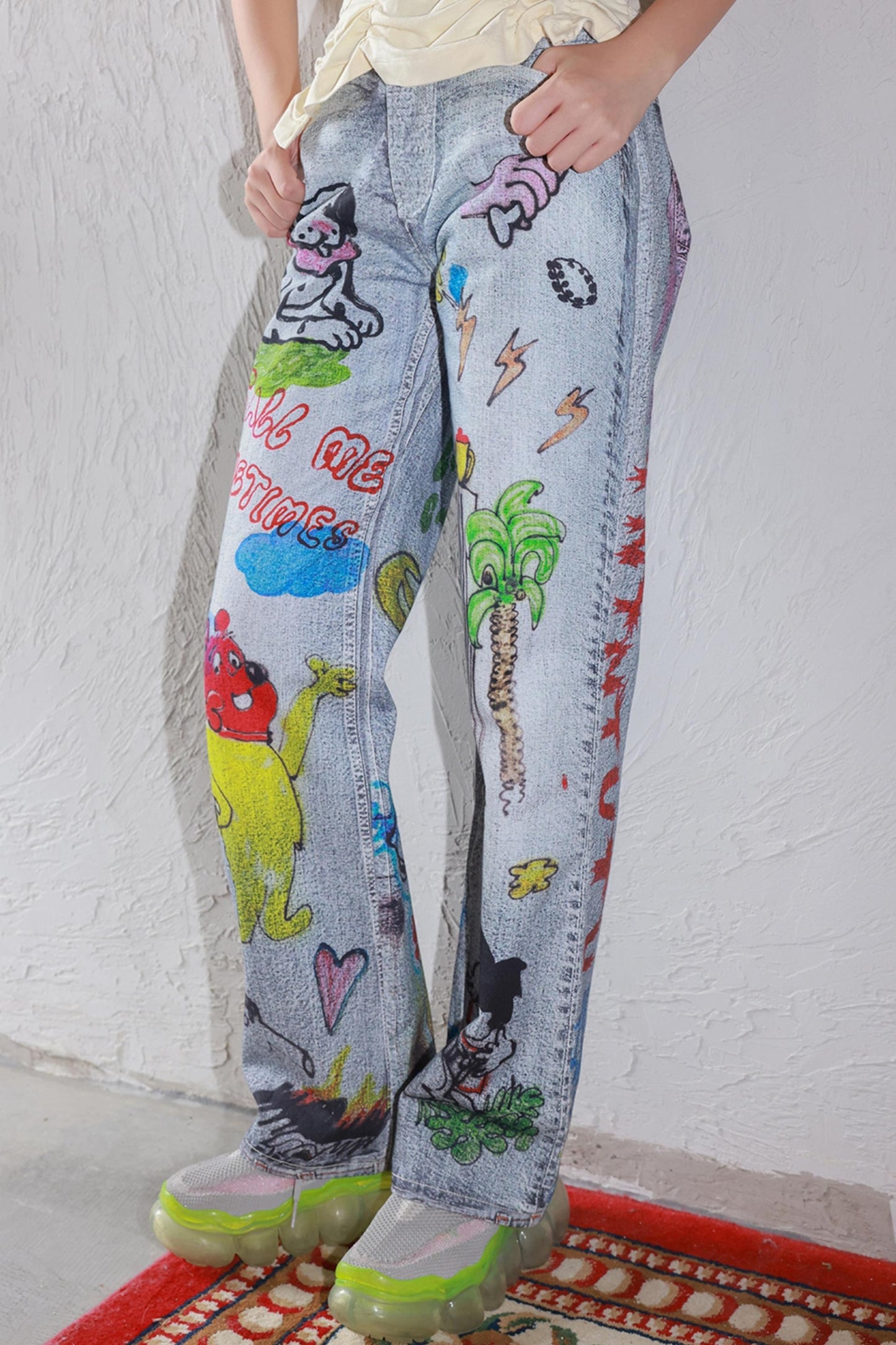 White Summer Denim Trousers