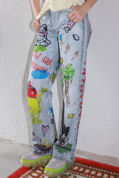 White Summer Denim Trousers