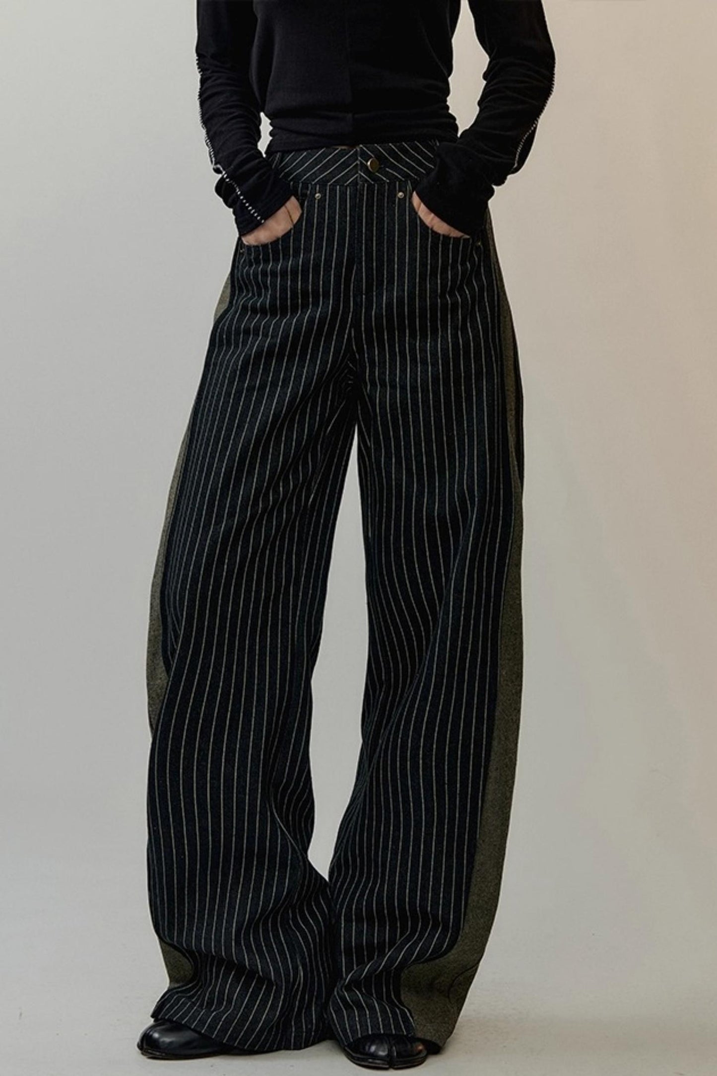 Striped Patchwork Banana Pants