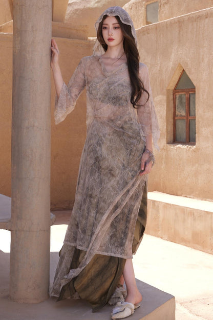 Flowing Lace Sunscreen Cover-up Top