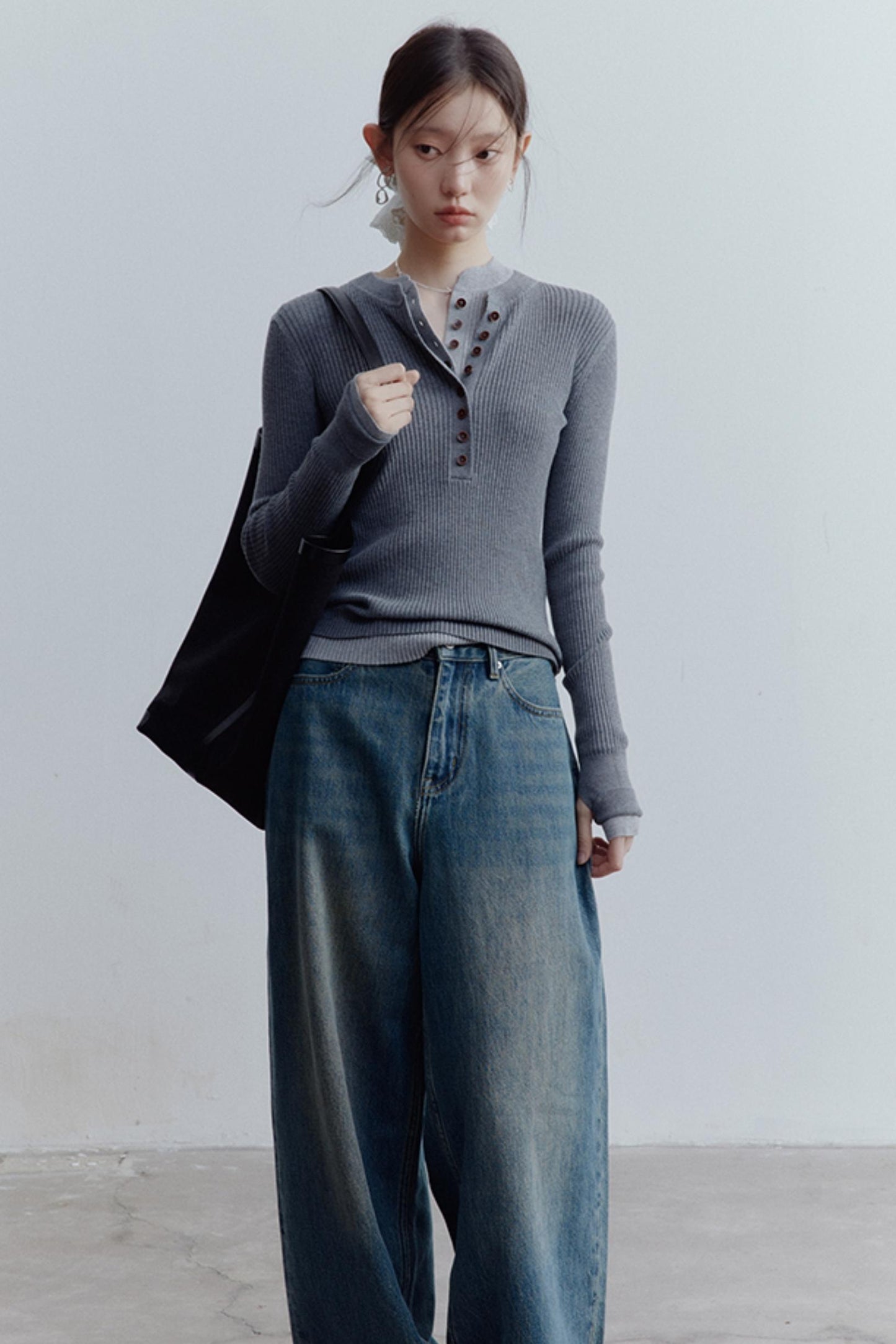 Restless Blue Wide-leg Denim Jeans