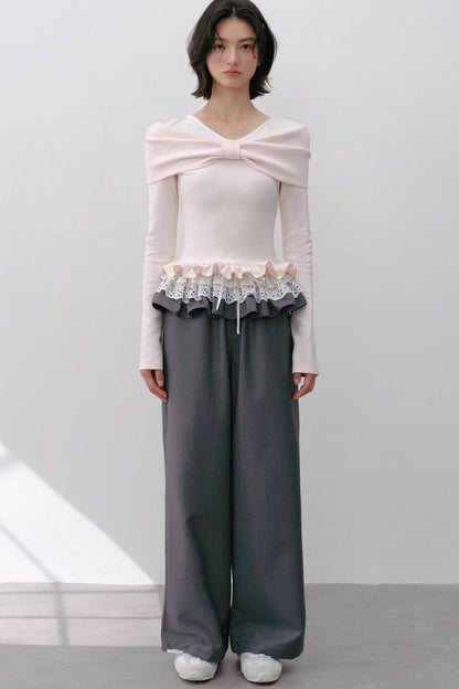 Cherry Blossom Bow Sleeve T-Shirt