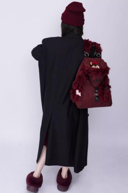 Furry Rabbit Ear Fur Backpack