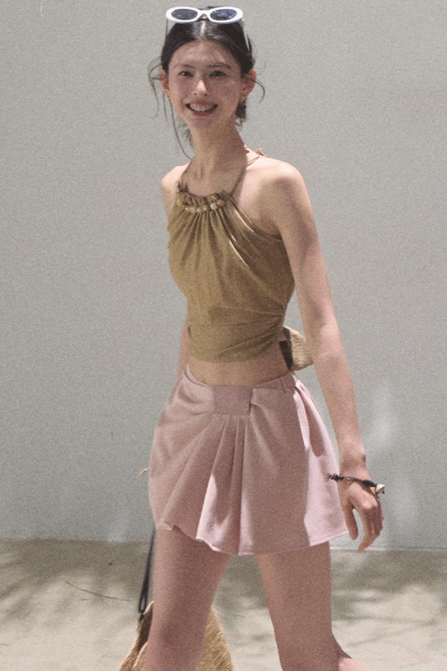 Floral Lace-Up Camisole