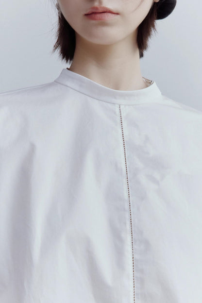 Silhouette Sleeves Cotton Shirt