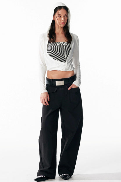 Slim Lace-Up Hooded Long Sleeve Base Shirt