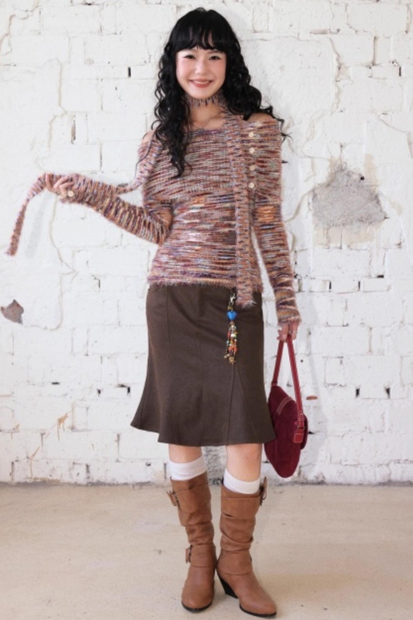 Toffee Candy Off-Shoulder Top