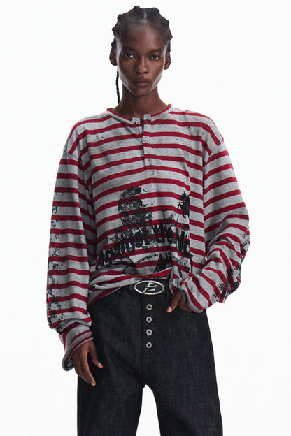 Splashed Ink Stripe Top