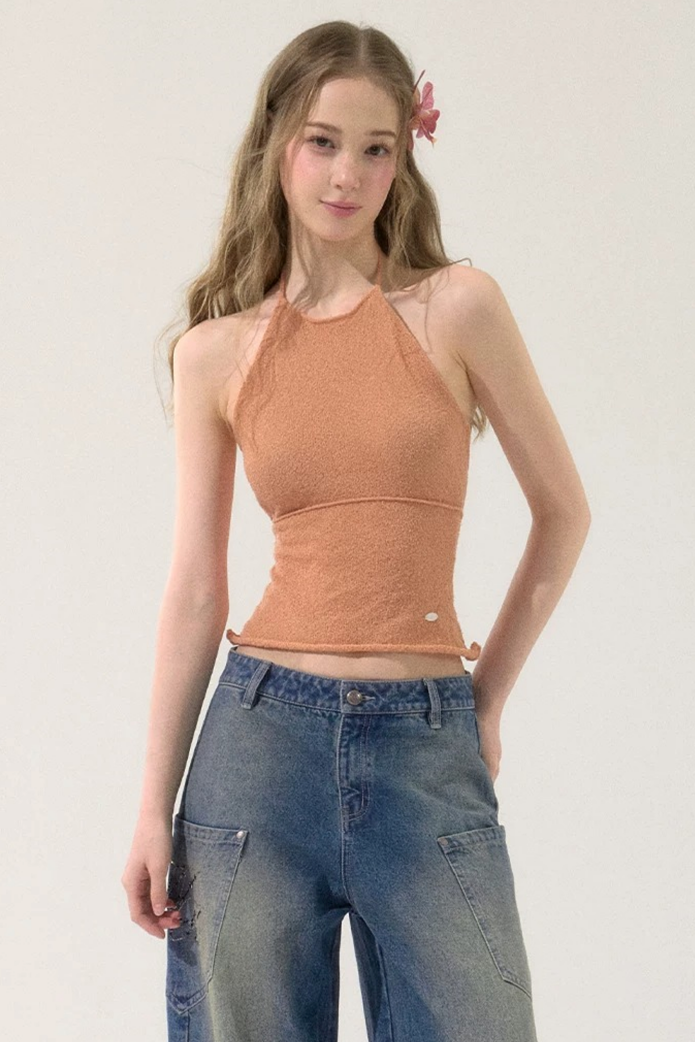 Spicy Backless Knitted Halter Vest