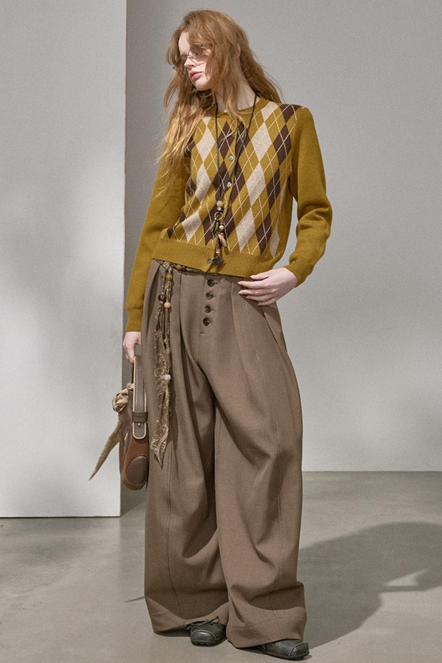 Retro Color-Blocked Knitted Top