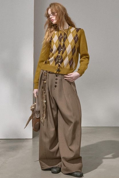 Retro Color-Blocked Knitted Top