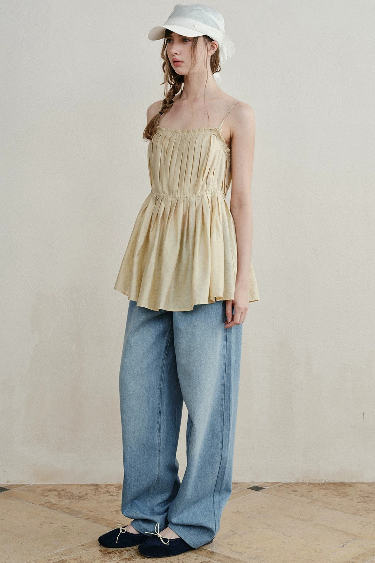Romantic French Pleated Lace Dress