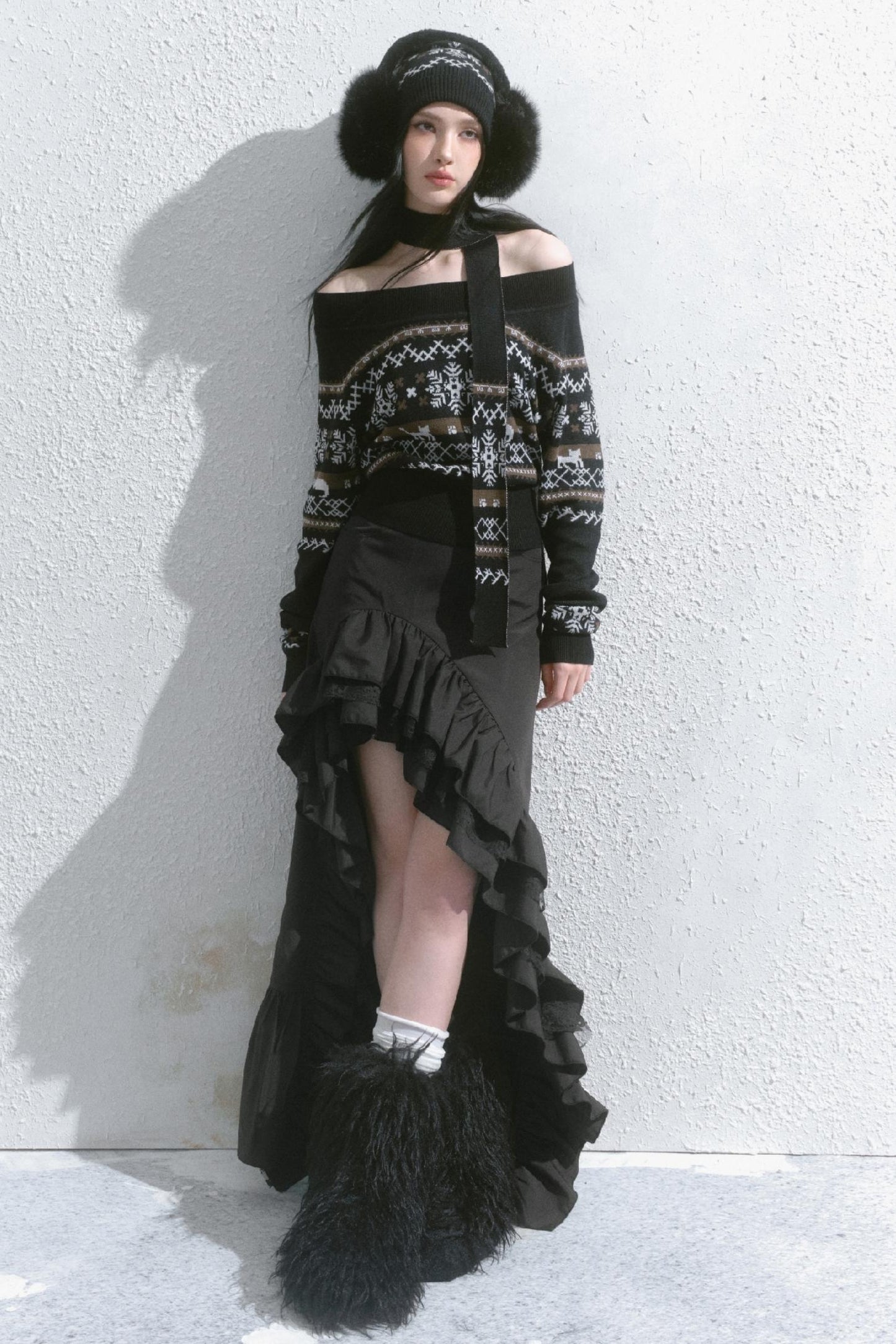 High-Waisted Slimming Long Skirt