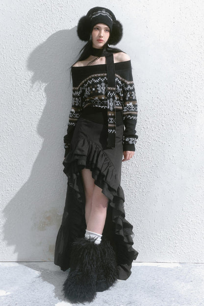 High-Waisted Slimming Long Skirt