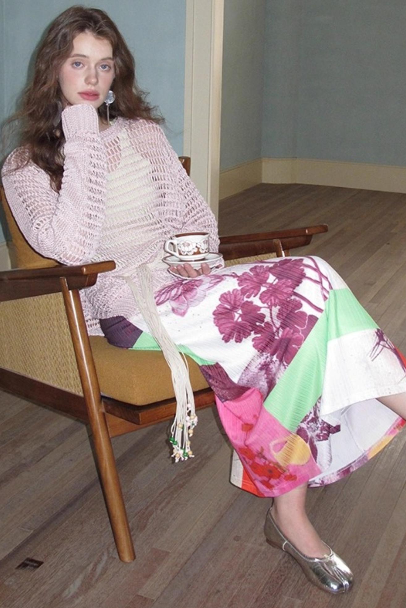 Neoclassical Vintage Knit Skirt