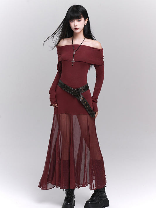 Koreanischer Stil Rotes Kleid 