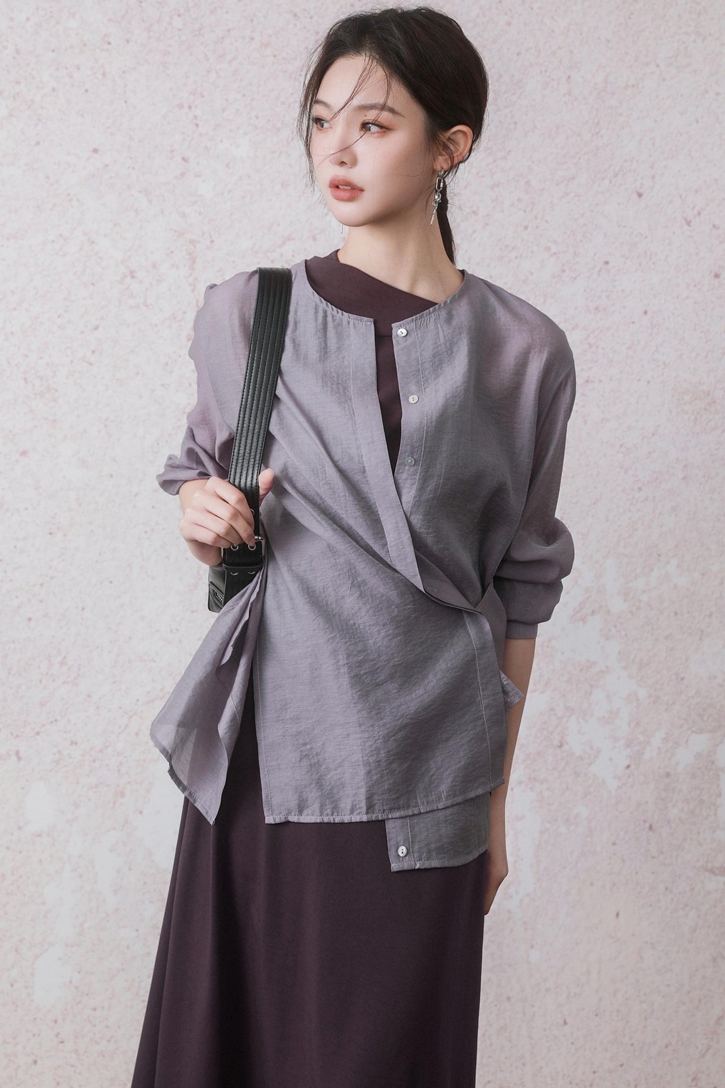 Elegant Purple Vest Dress