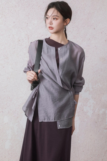 Elegant Purple Vest Dress