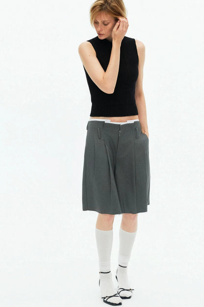 Tencel Wool Pleated Pants
