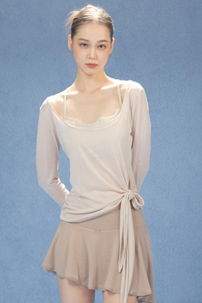 Chic U-Neck Corset Top Set