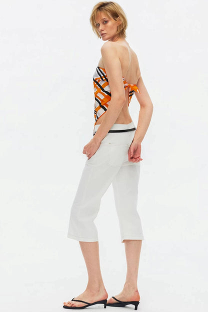 Vintage Exposed Seam Flared Capris