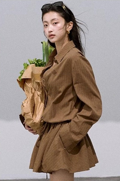 Textured Low-Waisted Long Puffy Dress