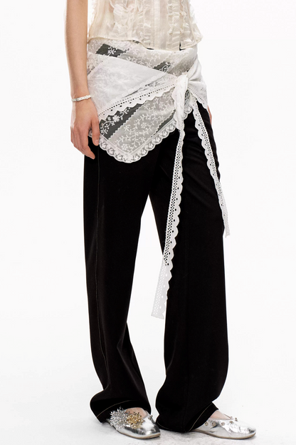 White Lace Embroidery Headscarf