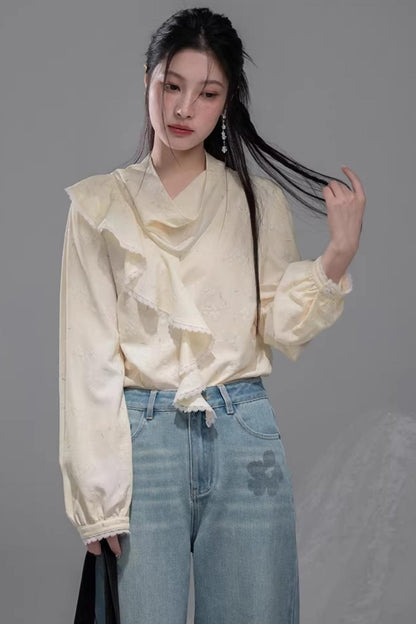 Lemon Yellow Ruffled Blouse