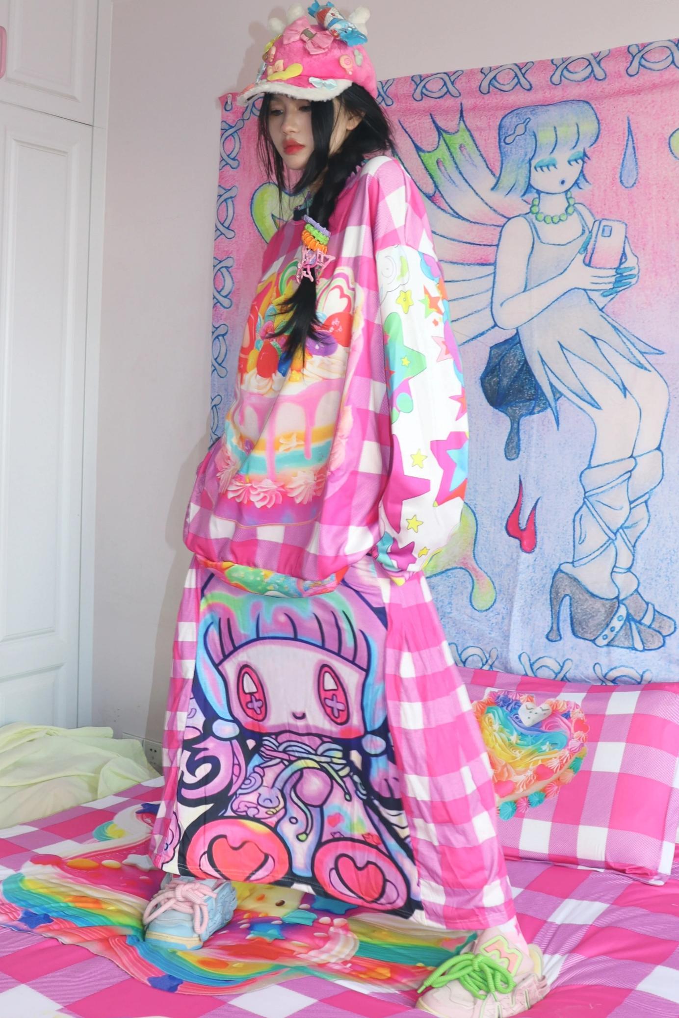 Y2K Plaid Sweatshirt Top