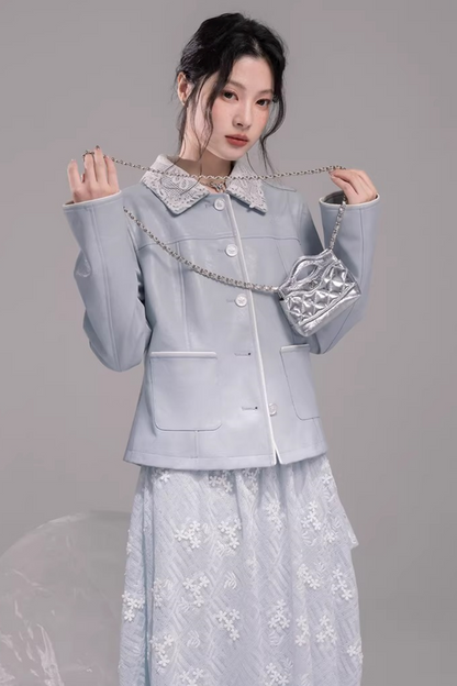 Embroidered Ice Lake Blue Dress