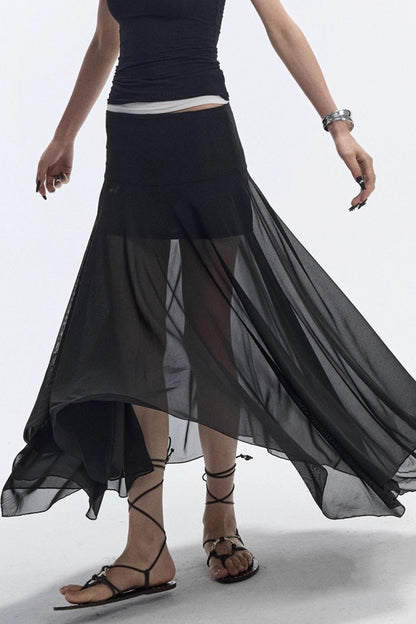 Breathing Black Summer Skirt