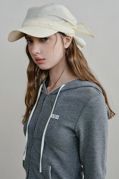 Lightweight Waffle Knit Hooded Jacket