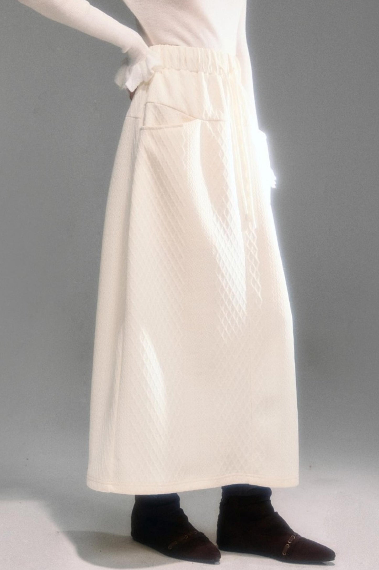 Moroccan Quilted Texture Sweatshirt Skirt Set-Up