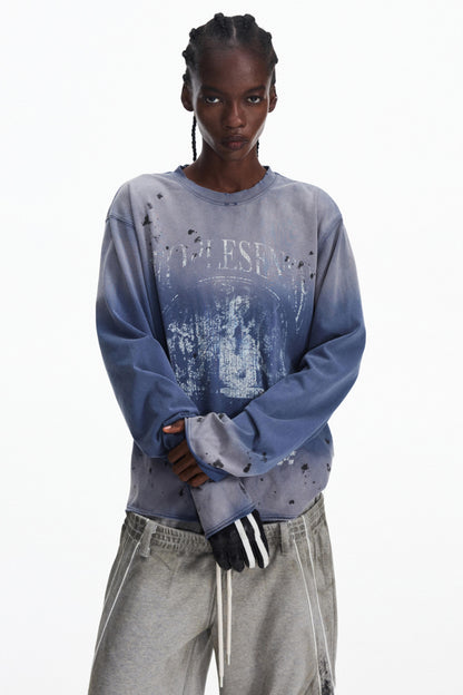 Aged Print Long Sleeve T-Shirt