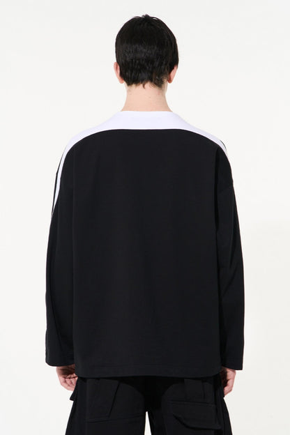 Striped Embroidered Crew Sweatshirt