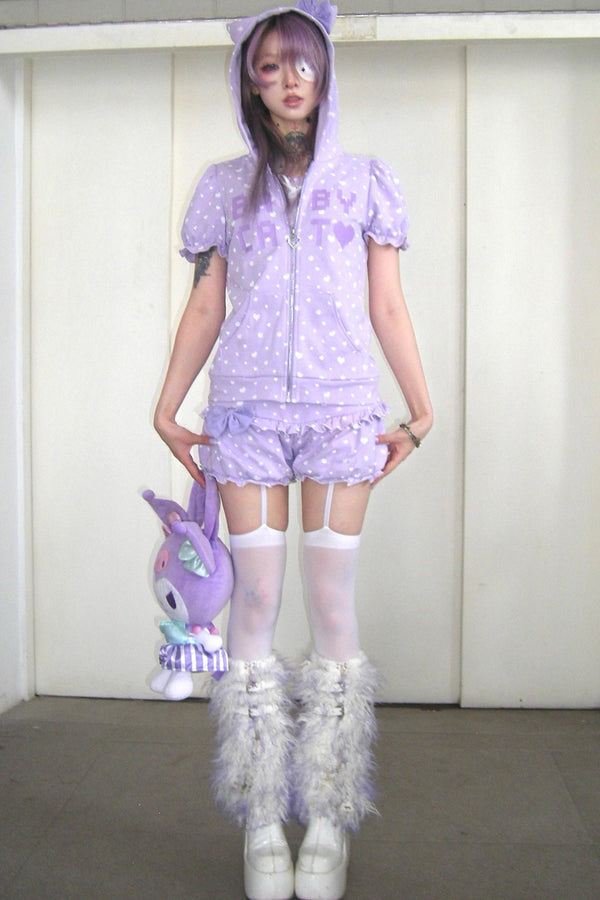 Baby Cat Bubble Sleeve Suit Set