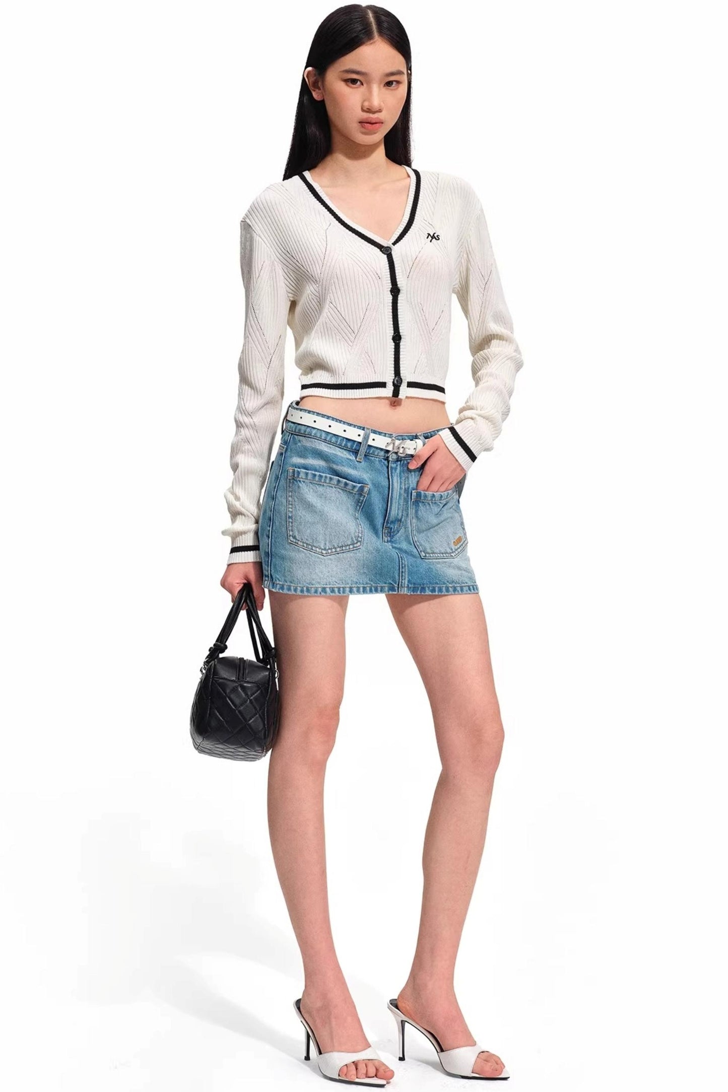 Versailles Wool Argyle Cardigan Top