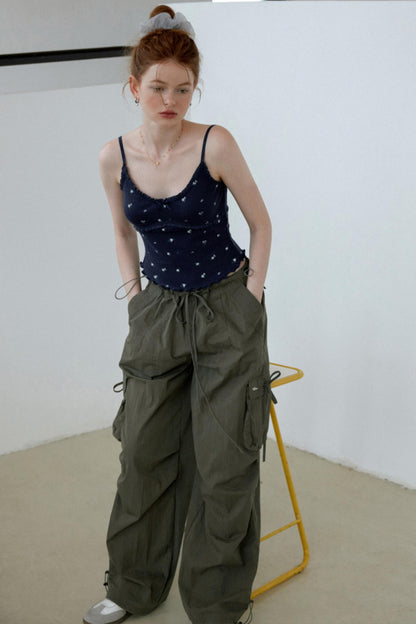 Retro Wide-Leg Work Pants