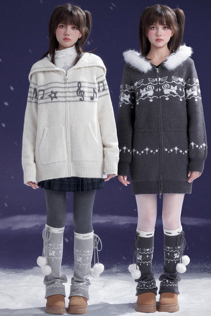 Fair Isle Knit Snow Socks Covers