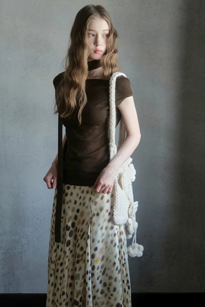 Artistic Polka Dot Asymmetrical Skirt