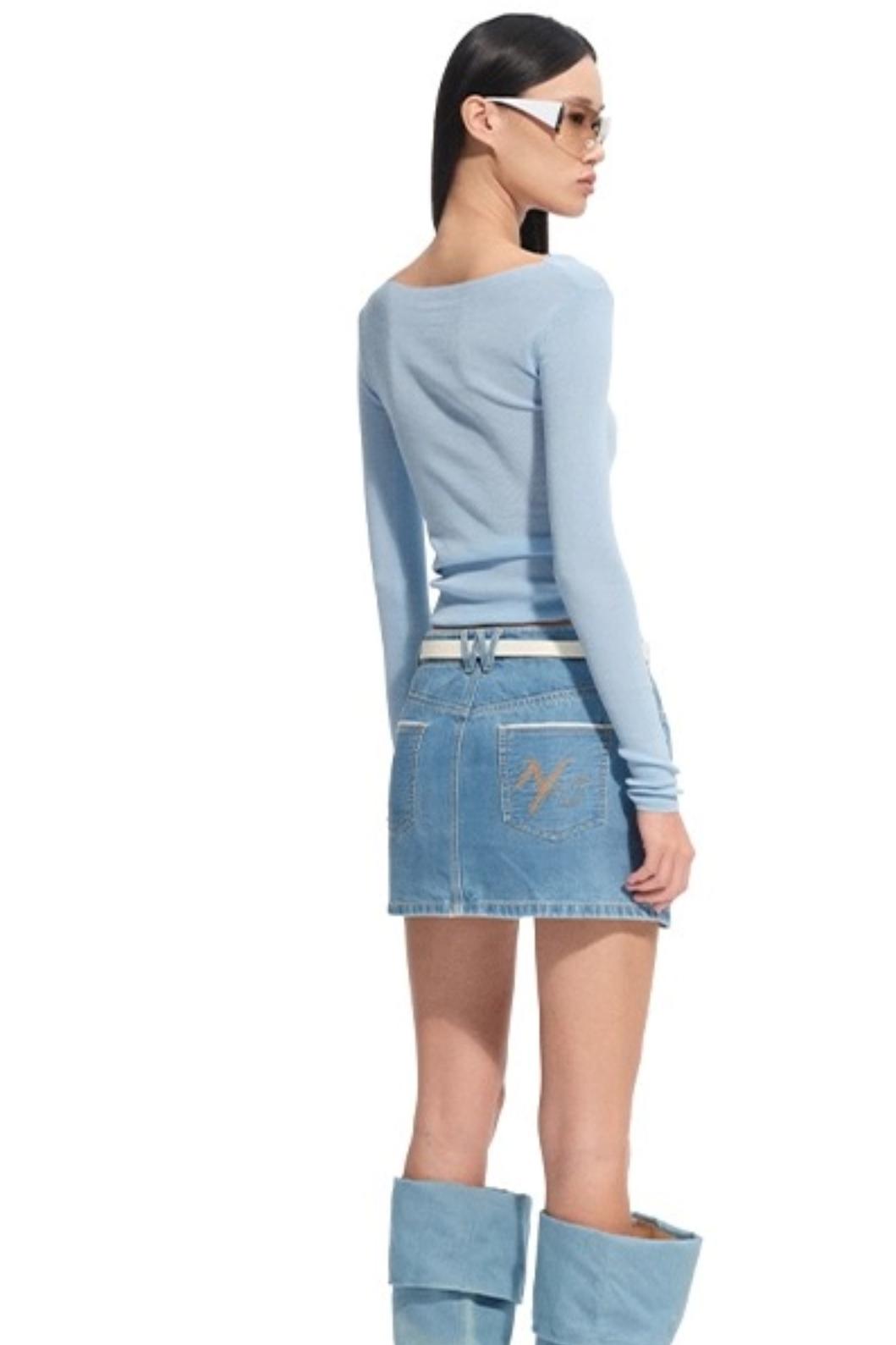 Red-eared Modern Denim Skirt