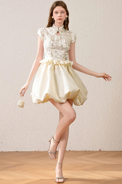 Sequin Waist Cheongsam Dress