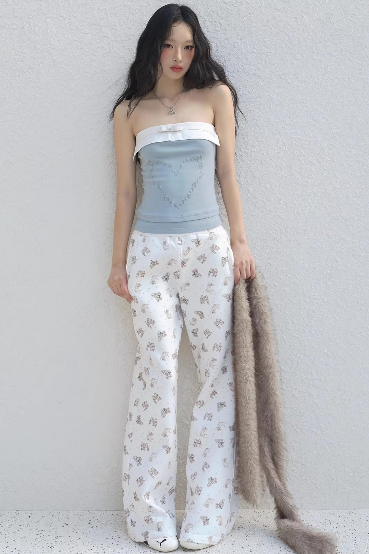 Cat Print Fleece Sweatpants