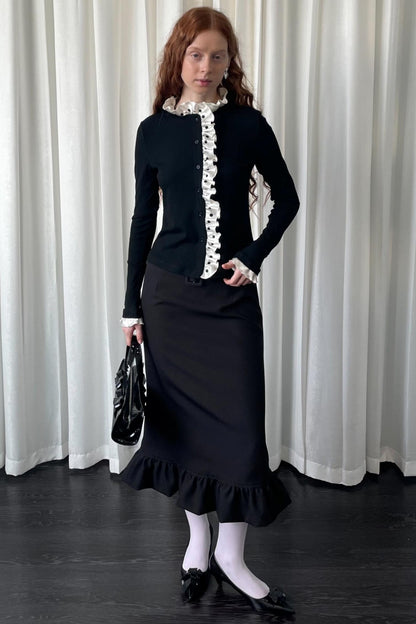 Polka Dot Lace Long Sleeve Cardigan