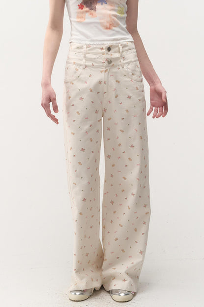 Spring Loose Bear Print Pants