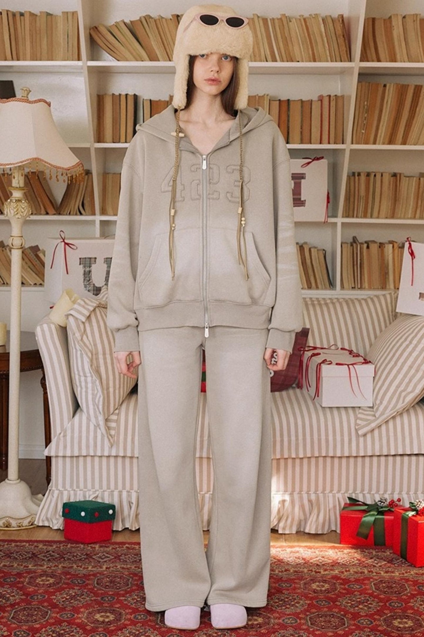 Gray Halo Hooded Jacket Set-Up