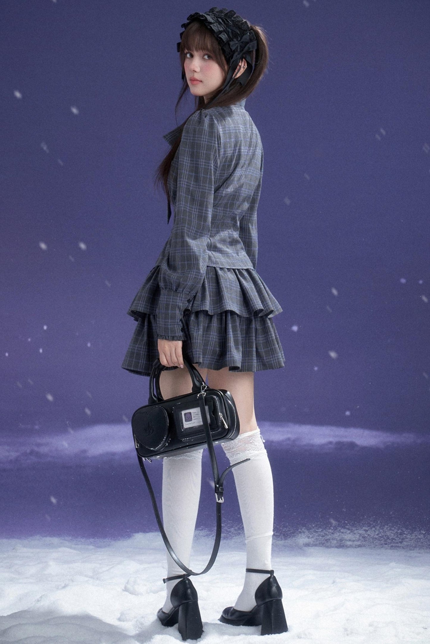 Twilight Plaid Gray Dress